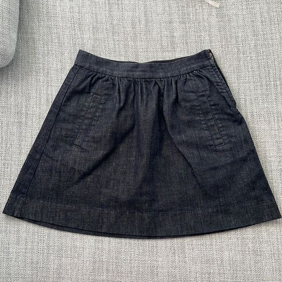 J Crew Skirt Womens Size 0 Blue Denim Circle with‎ Pockets - Picture 1 of 7